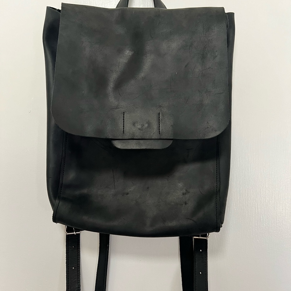 Black Leather Backpack With Studs - image 1
